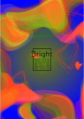 Obraz premium Futuristic Geometric Cover Design with Gradient and Abstract Lines, Figures for your Business. Template Fluid Rainbow Poster Design, Gradient Flow Effect for Electronic Festival.