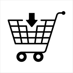 Solid vector icon for shopping cart which can be used various design projects.