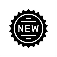 Solid vector icon for new tag which can be used various design projects.