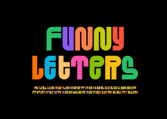 Fototapeta premium Art alphabet font, abstract typography letters and numbers, vector illustration 10EPS