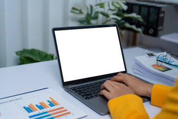 Young busy asian business woman manager, lawyer doing bookkeeping audit graph documents checking Bank Reconciliation, Base Stock, Last Invoice Price, Freight, Drop Product or Drop Section Decisions