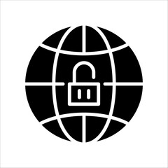 Solid vector icon for global security which can be used various design projects.