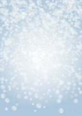 Vector Magical Glowing Background with Silver and Purple Falling Hexagon on Blue. Falling Snow. Glittery Confetti Frame. Christmas and New Year Design. Winter Sky with Bokeh Snowfall.