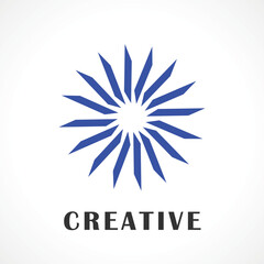 abstract sun isolated flat vector design. well use for logo element