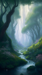 Obraz premium AI-Crafted Sinister Beauty of the Dark and Foreboding Forest
