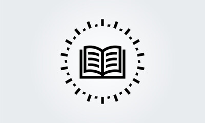 Open book icon. education sign . Book pages. Symbol, logo graphics, Vector illustration