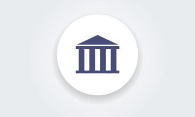 Court, Museum, Bank, University house building icon, logo. classic Greek columns, vector illustration