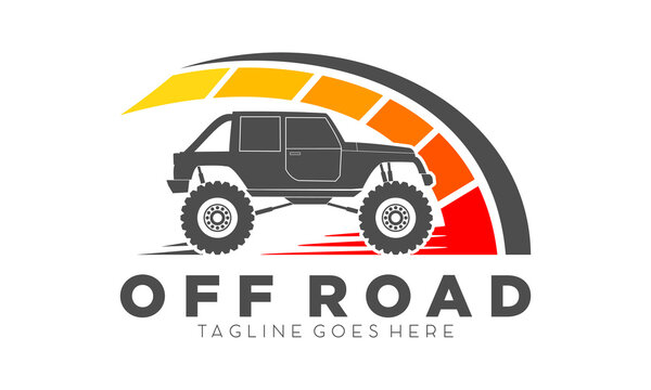 Off road car speed illustration vector logo