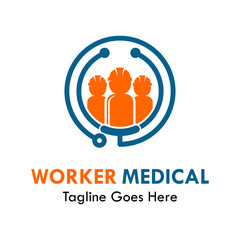 worker medical design logo template illustration