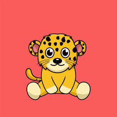 Vector illustration of cute cheetah animal