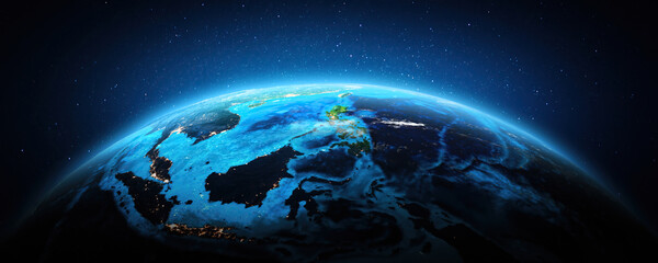 Asia, Indonesia from space