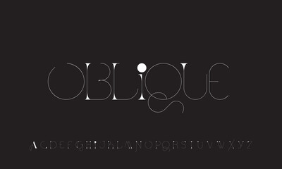 Abstract Elegant font alphabet. Minimal modern urban fonts for logo, brand, etc. Vector illustration