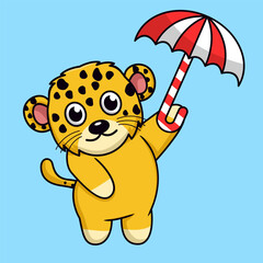 Vector illustration of cute cheetah animal