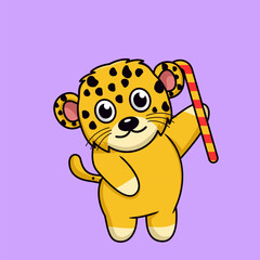 Vector illustration of cute cheetah animal