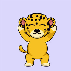 Vector illustration of cute cheetah animal