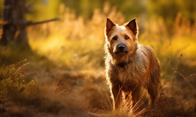 Naklejka premium photo of Norwich terrier in its natural habitat. Generative AI