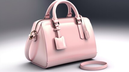 Beautiful trendy smooth youth women's handbag in light pink color