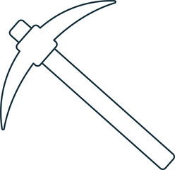 Pickaxe icon. Monochrome simple sign from construction instruments collection. Pickaxe icon for logo, templates, web design and infographics.