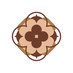 Beautiful geometric lace tile graphics and icons, pattern art and cutouts and totem vector design elements