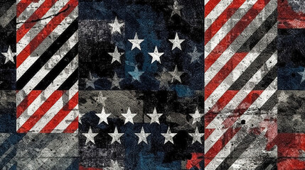 Obraz premium Abstract background with America flag on the wall, generative AI.