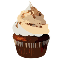 cupcake, chocolate, cake, dessert, sweet, cream, bakery
