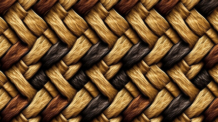 Striped textured background, wicker pattern, generative AI.