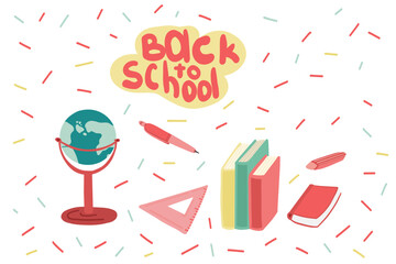 Education set back to school flat design