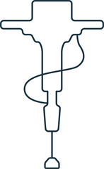 Jackhammer icon. Monochrome simple sign from construction instruments collection. Jackhammer icon for logo, templates, web design and infographics.