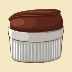 French dessert chocolate soufflé porous.