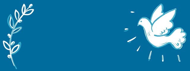 Banner colomba bianca pasquale. Libertà. Pace