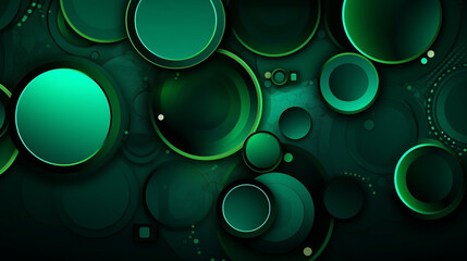 abstrct geometric background with green circles
