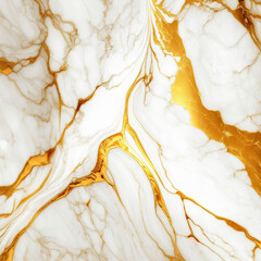 White Marble With Golden Glitter Shinning Surface Background, created with AI technology