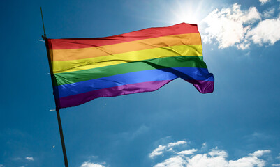  LGBT Pride flag The rainbow flag, also known as the gay pride or simply pride , is a symbol of lesbian, gay, bisexual, and transgender (LGBT) pride