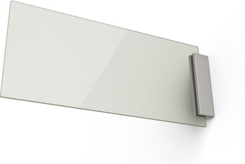 Transparent Rectangular Wall Mountable Name Plates 3D-Illustration