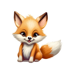 Fototapeta premium cute fox character painting vector illustration