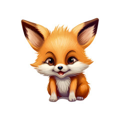 Obraz premium cute fox character painting vector illustration