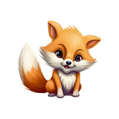 cute fox character painting vector illustration