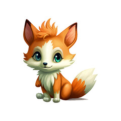 cute fox character painting vector illustration