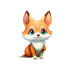 cute fox character painting vector illustration