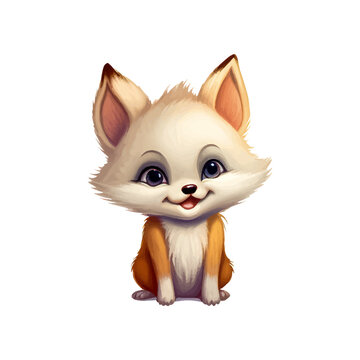 cute fox character painting vector illustration