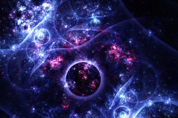 Fractal nebula – abstract digital render with an outer space theme © Jaswe