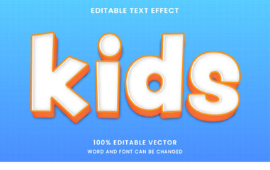 colorful cute kids playful tittle 3d graphic style editable text effect