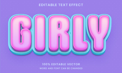 colorful cute kids playful tittle 3d graphic style editable text effect