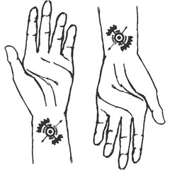 In Sync Vintage Illustration Vector