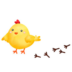 a watercolor illustration of a chick