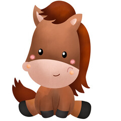 a watercolor illustration of a horse