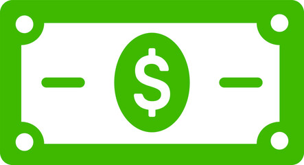Money ClipArt. Green Dollar Bill, For Finance Icon
