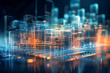 Generic information technology, computer architecture or artificial intelligence abstract concept illustration. Created with Generative AI technology.