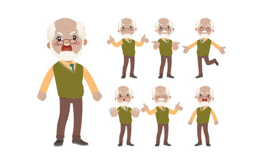 Old people with different poses