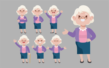 Old people with different poses